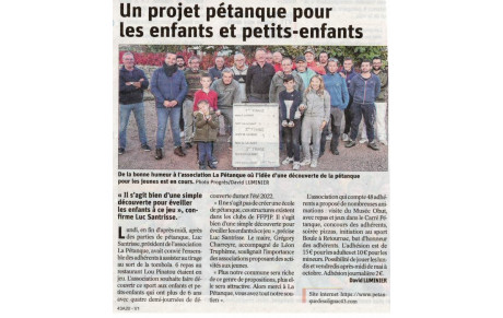 Projet pétanque pour les enfants et petits-enfants